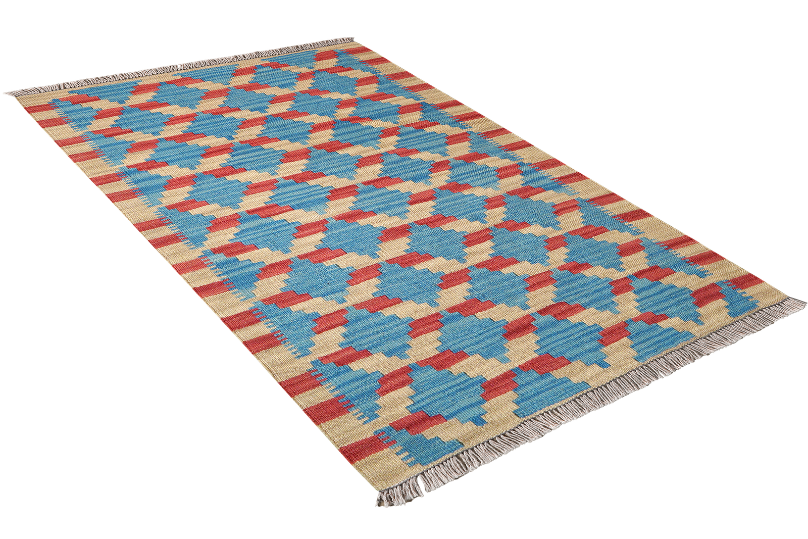 Kelim Gashgai — Handgefertigt, 120x79 cm, Beige, 100% Virgin Wool | View 5