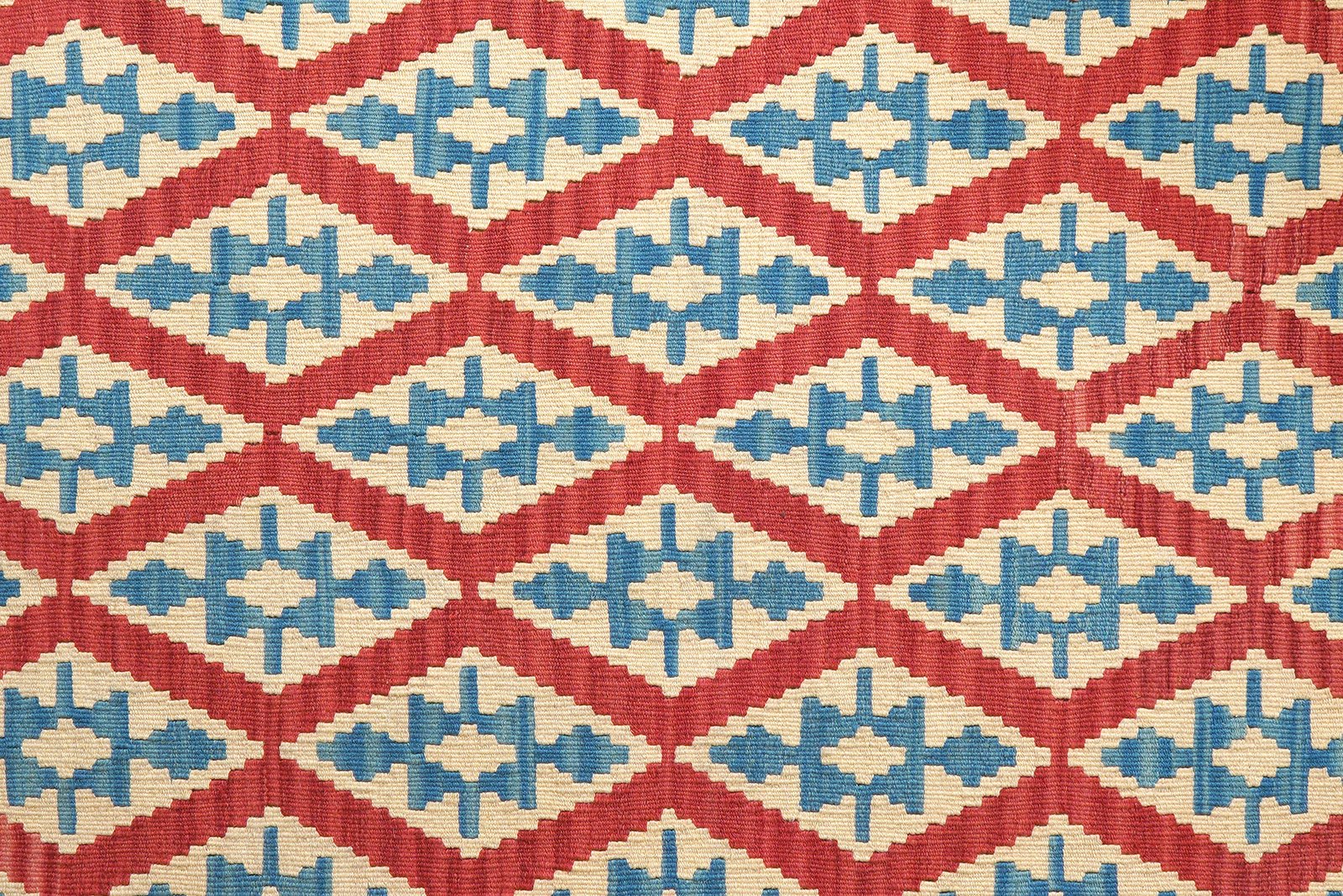 Kelim Gashgai — Handmade, 158x201 cm, Red, 100% Virgin Wool | View 5