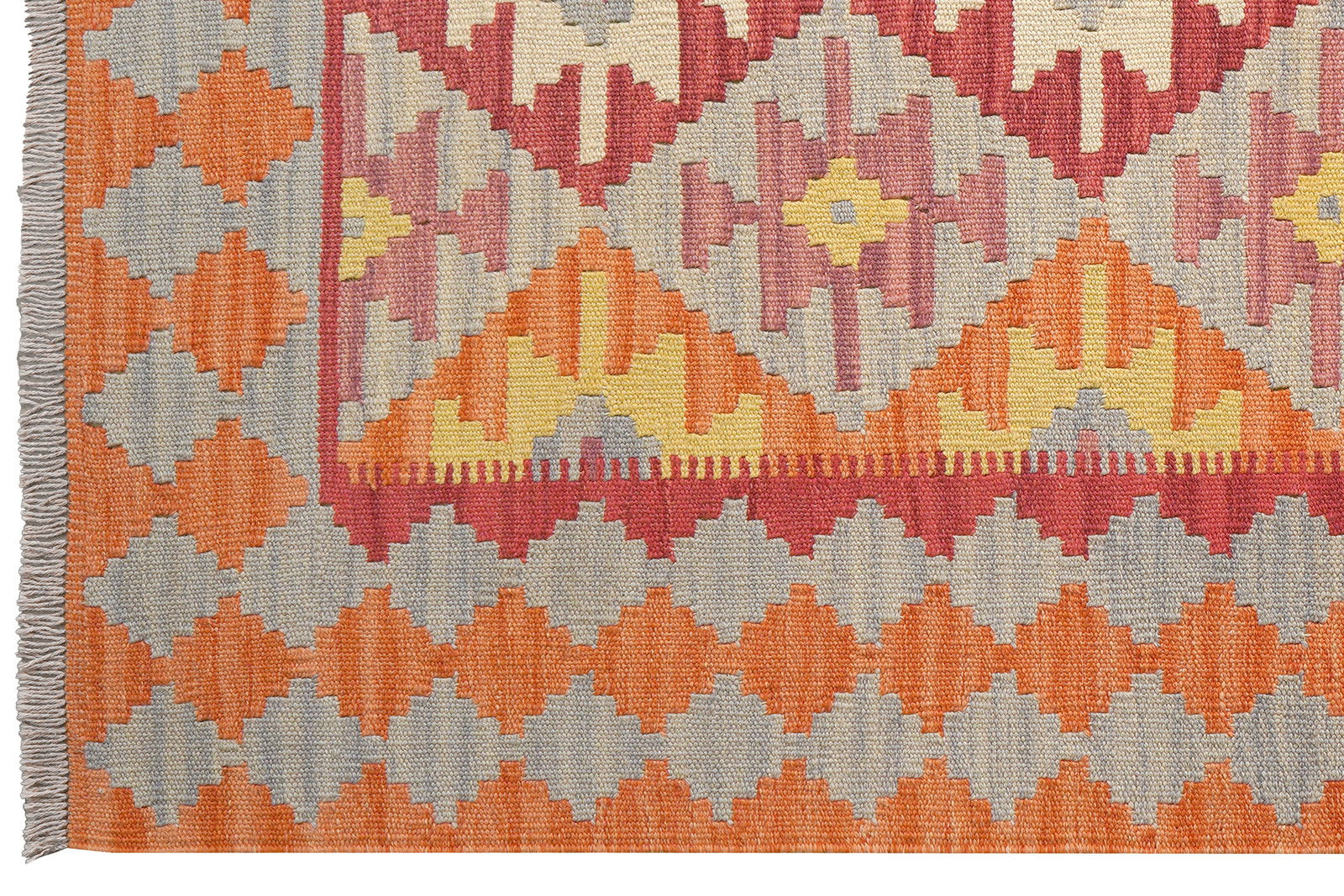 Kelim Gashgai — Handgefertigt, 182x129 cm, Beige, 100% Virgin Wool | View 4