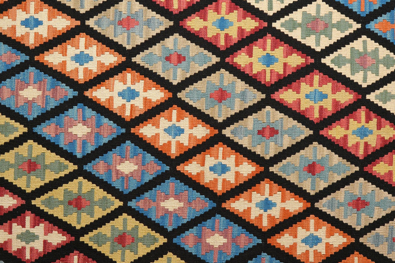 Kelim Gashgai — Handmade, 160x195 cm, Black, 100% Virgin Wool | View 5