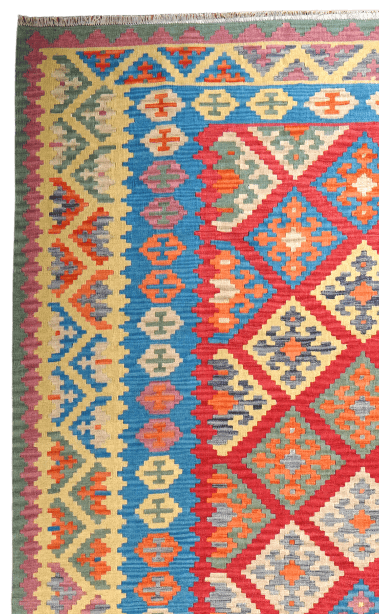 Kelim Gashgai — Handmade, 306x400 cm, Red, 100% Virgin Wool | View 3