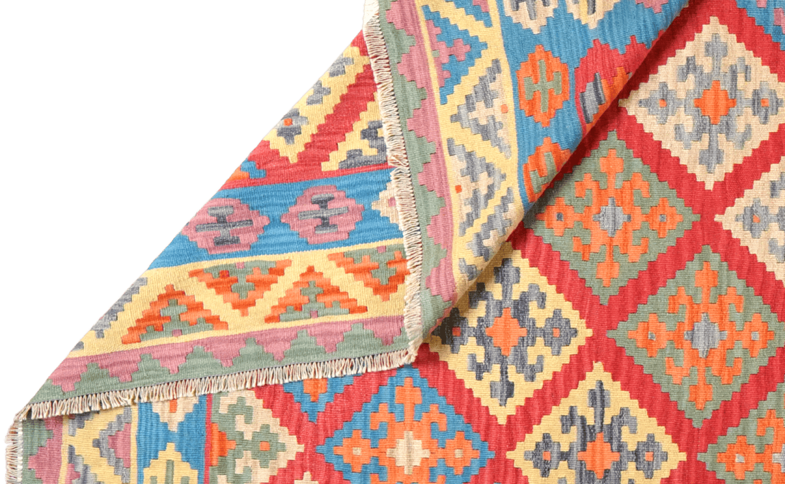 Kelim Gashgai — Handmade, 306x400 cm, Red, 100% Virgin Wool | View 5