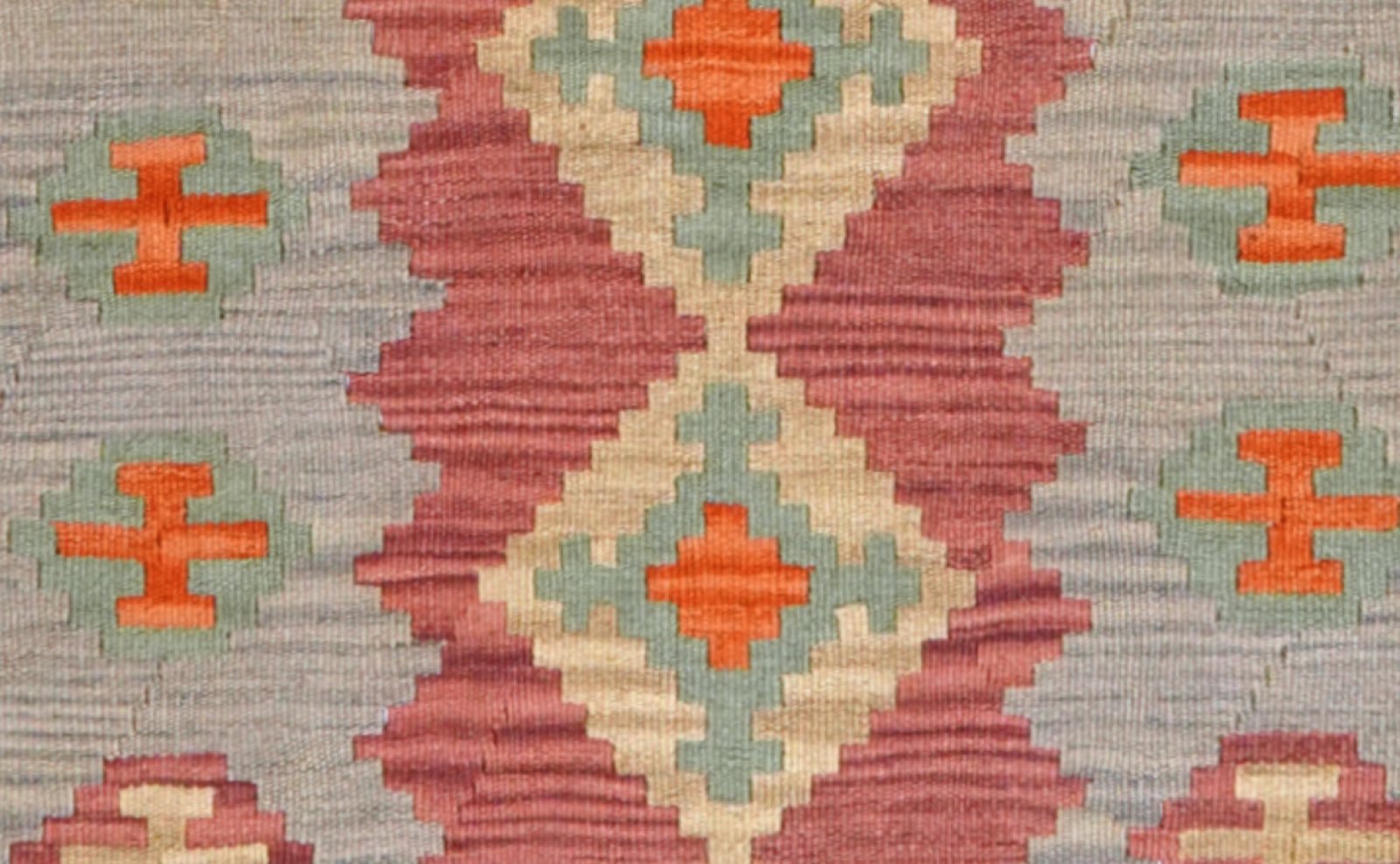 Kelim Gashgai — Handmade, 106x490 cm, Pink, 100% Virgin Wool | View 4