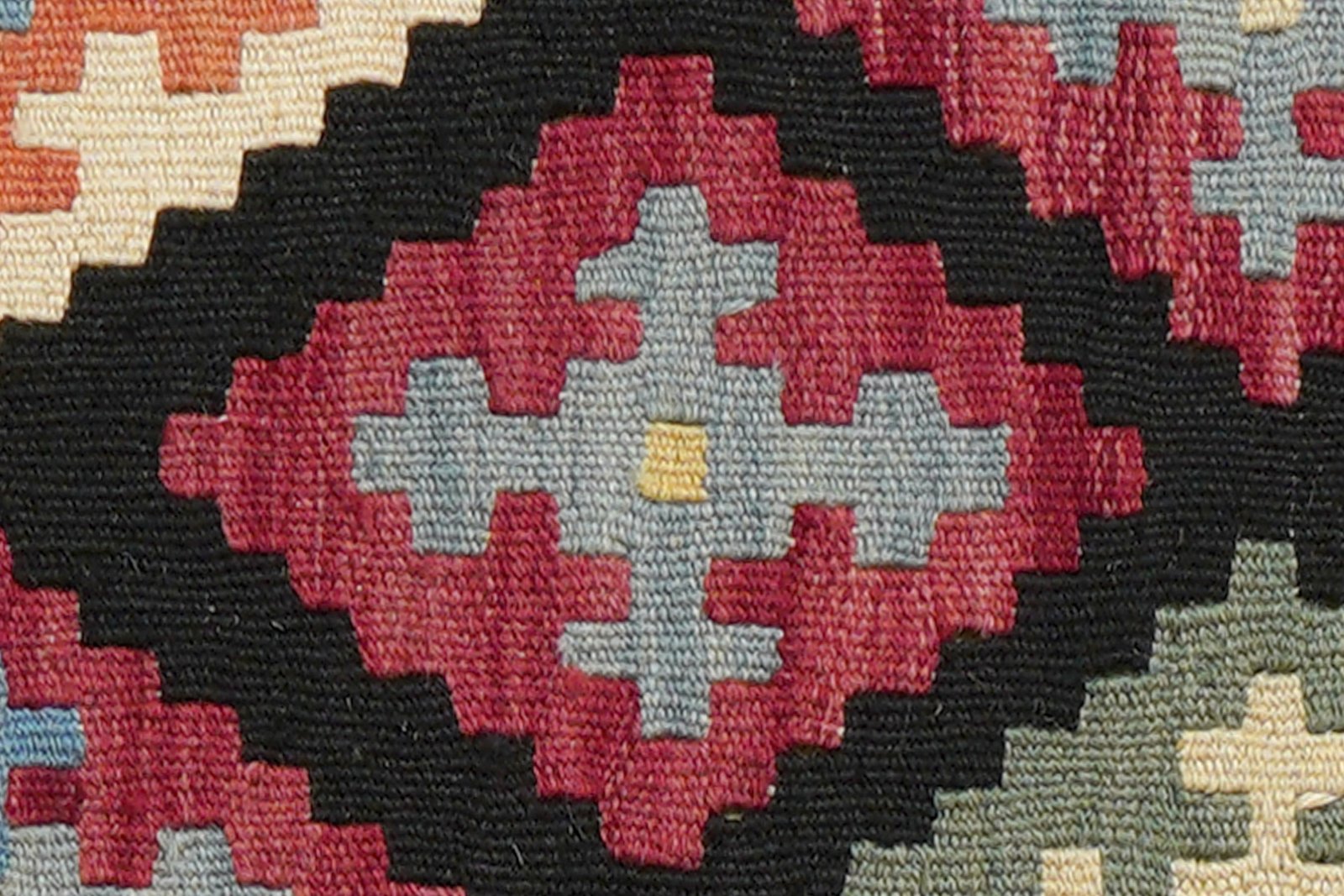 Kelim Gashgai — Handmade, 45x65 cm, Black, 100% Virgin Wool | View 5