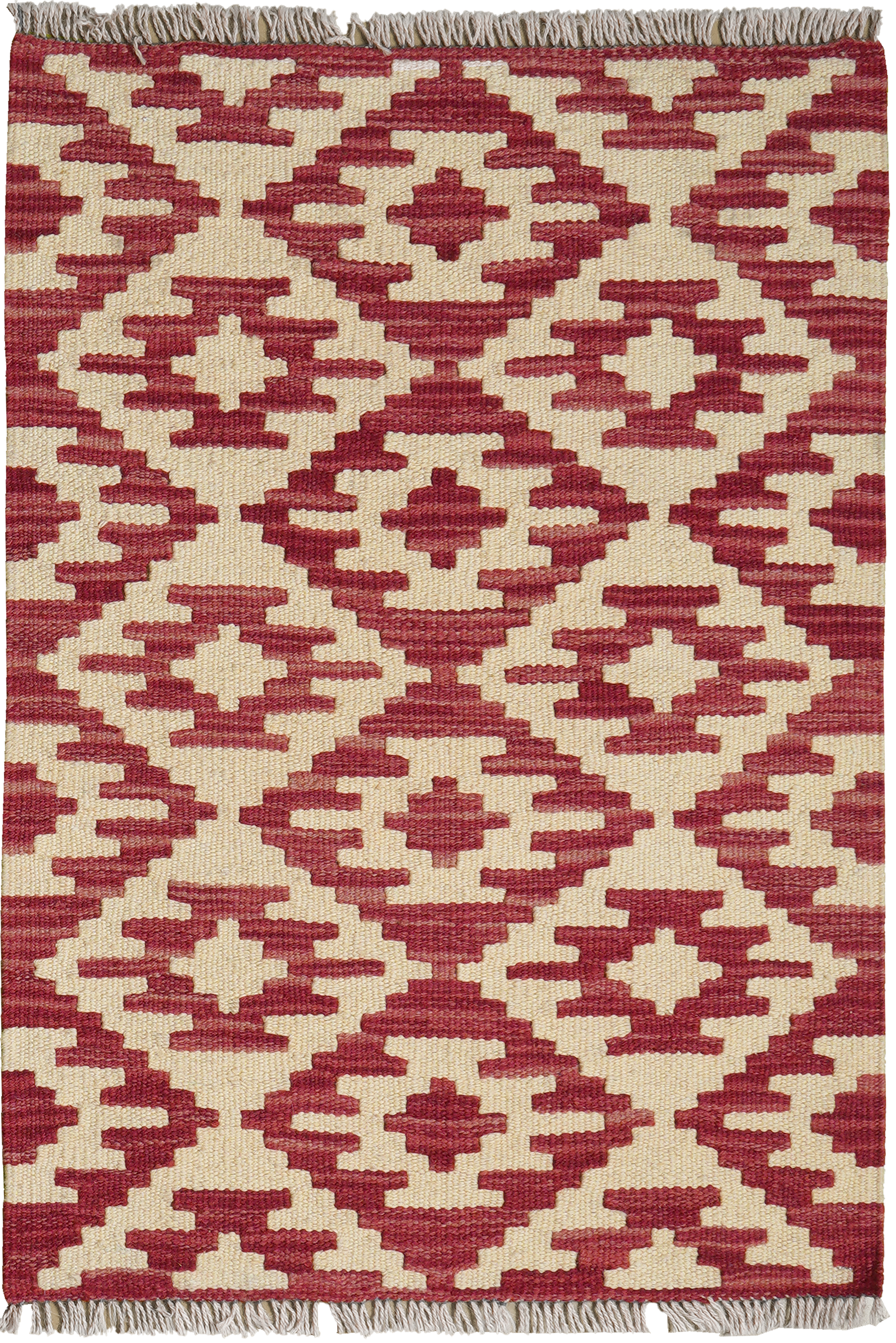 Kelim Gashgai — Handgefertigt, 88x62 cm, Rot, 100% Virgin Wool | Main view