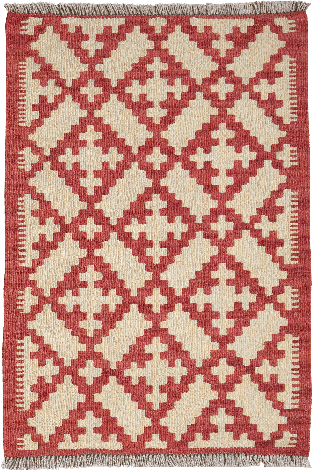 Kelim Gashgai — Handmade, 64x91 cm, Red, 100% Virgin Wool | Main view