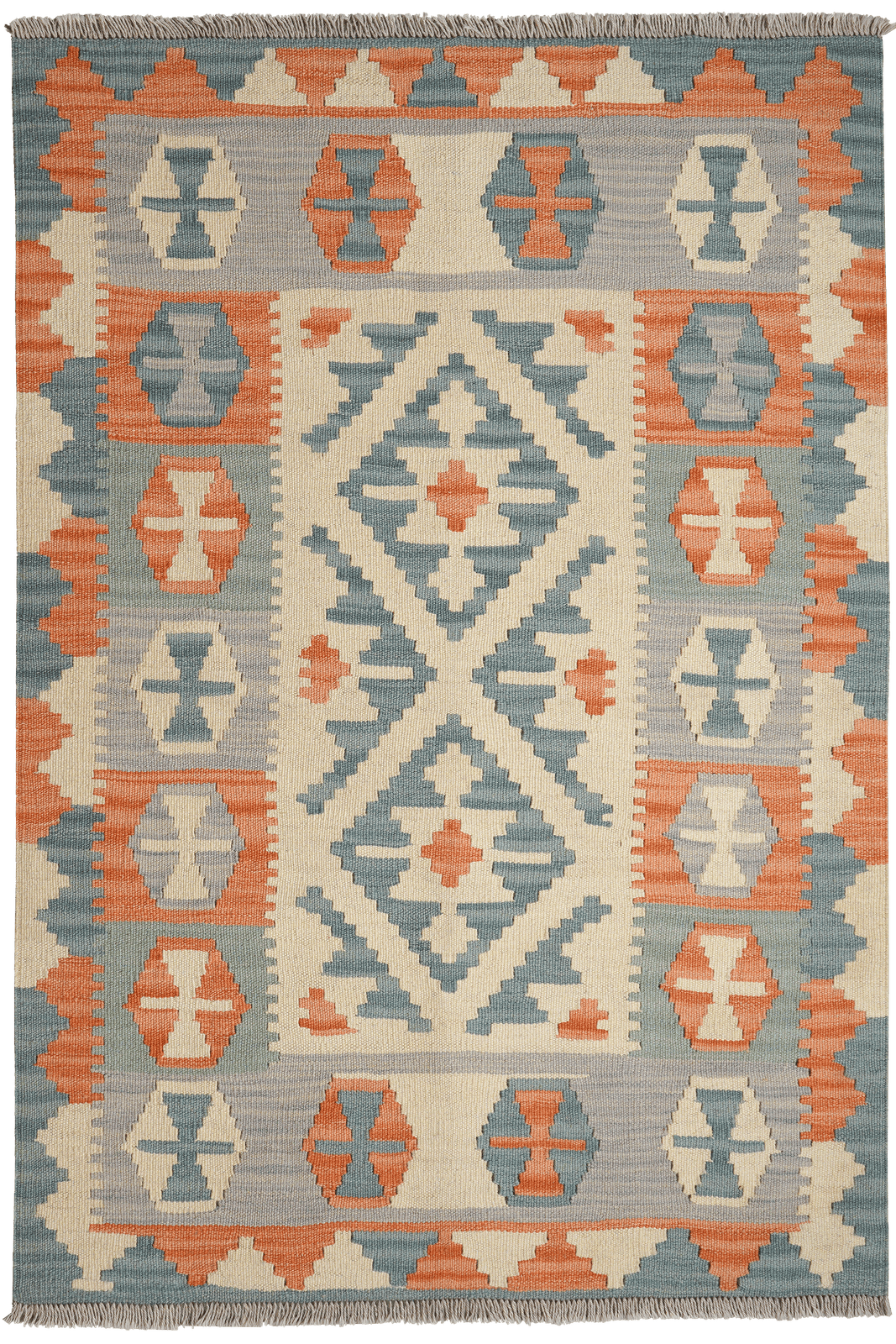 Kelim Gashgai — Handmade, 103x151 cm, Beige, 100% Virgin Wool | Main view