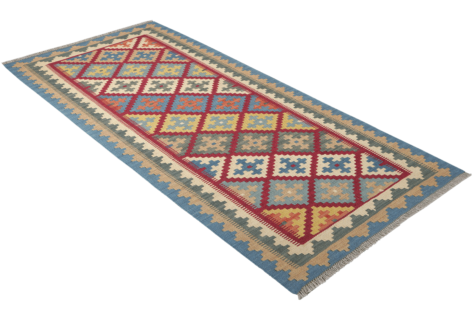 Kelim Gashgai — Handmade, 82x197 cm, Red, 100% Virgin Wool | View 4