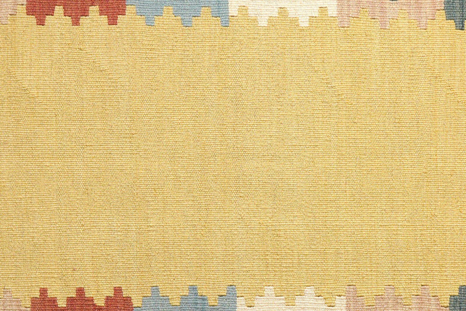 Kelim Gashgai — Handmade, 105x152 cm, Yellow, 100% Virgin Wool | View 5