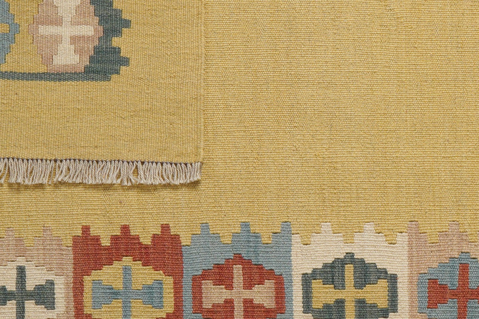 Kelim Gashgai — Handmade, 105x152 cm, Yellow, 100% Virgin Wool | View 6