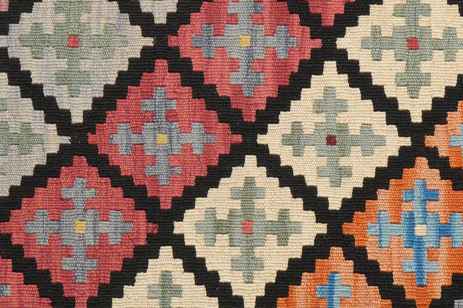 Kelim Gashgai — Handmade, 82x197 cm, Black, 100% Virgin Wool | View 5