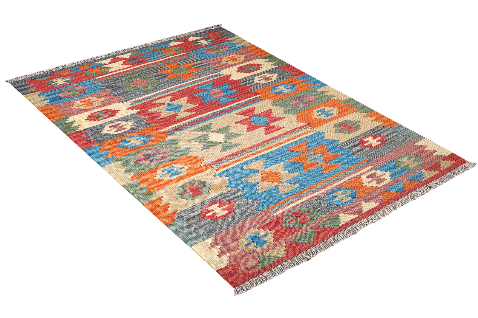 Kelim Gashgai — Handmade, 104x153 cm, Multicolor, 100% Virgin Wool | View 4