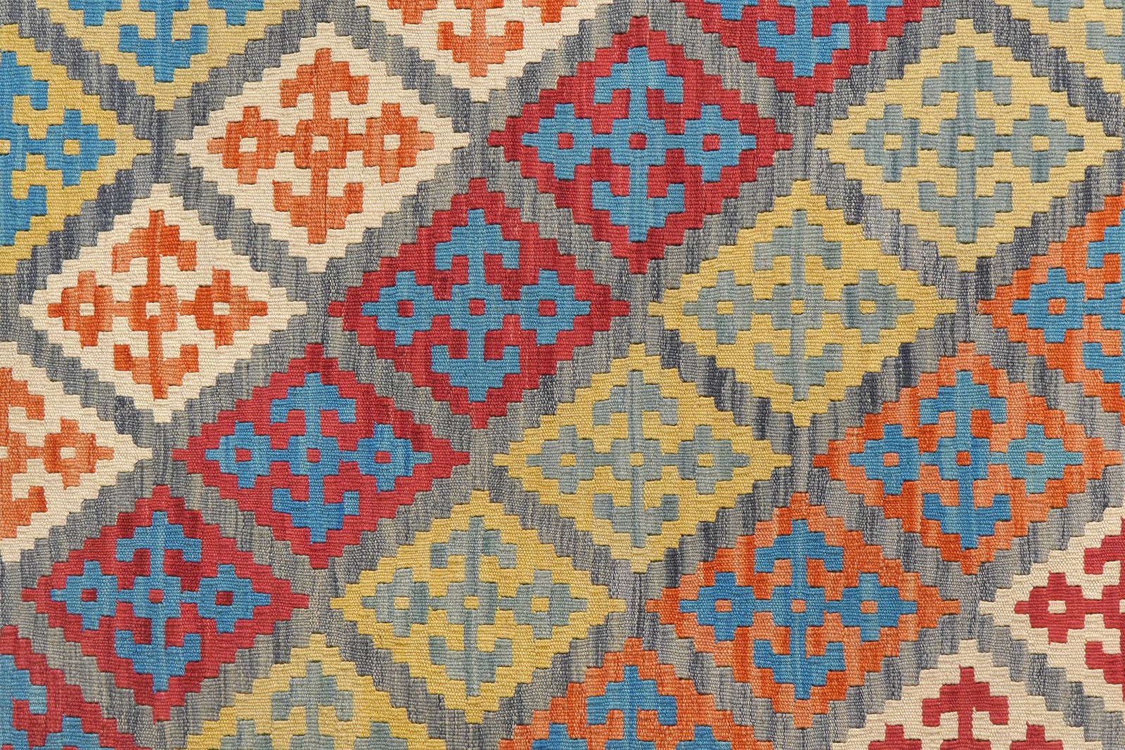 Kelim Gashgai — Handmade, 153x217 cm, Blue, 100% Virgin Wool | View 5