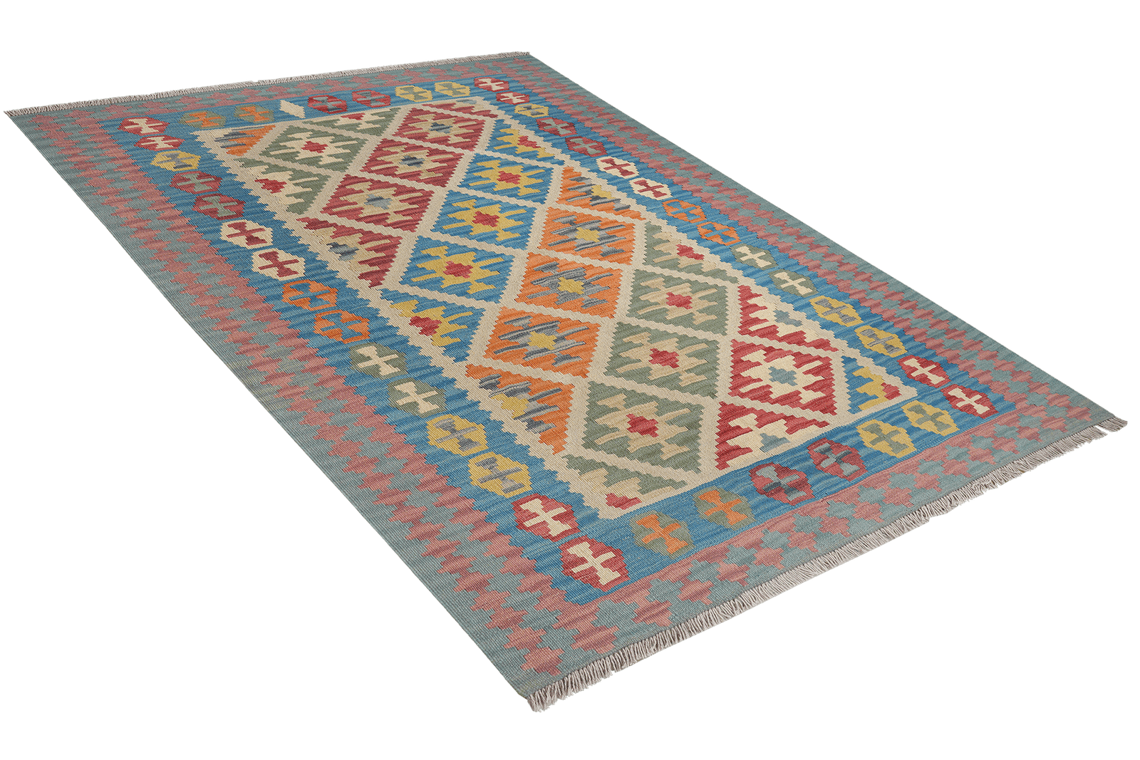Kelim Gashgai — Handmade, 151x201 cm, Beige, 100% Virgin Wool | View 4