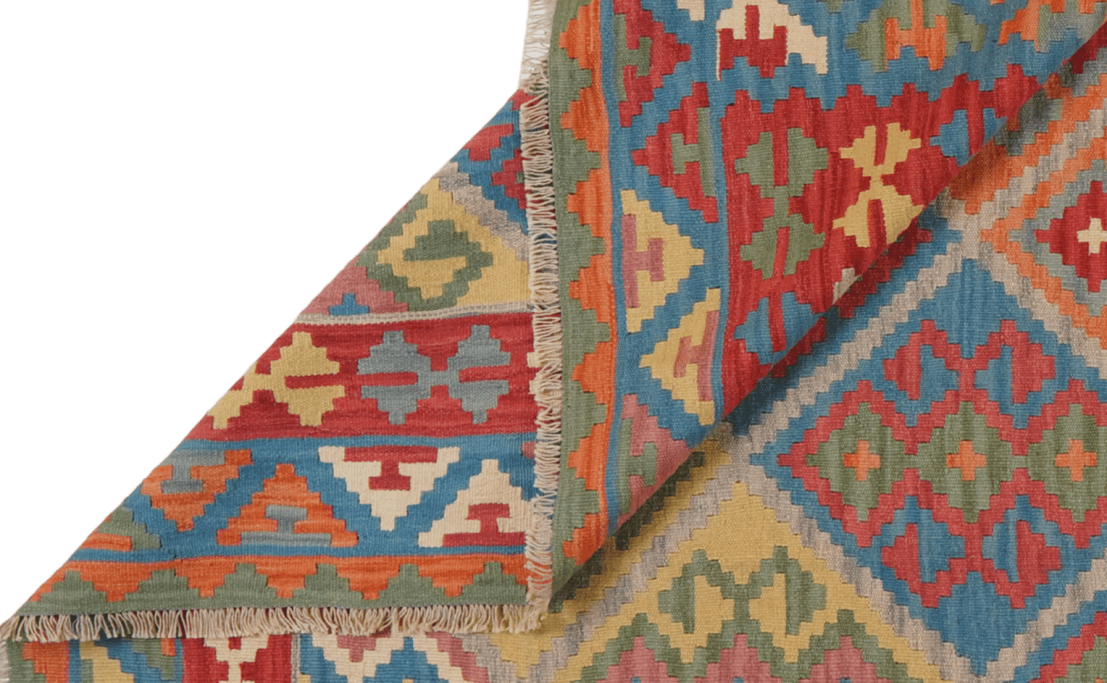 Kelim Gashgai — Handmade, 255x355 cm, Beige, 100% Virgin Wool | View 5