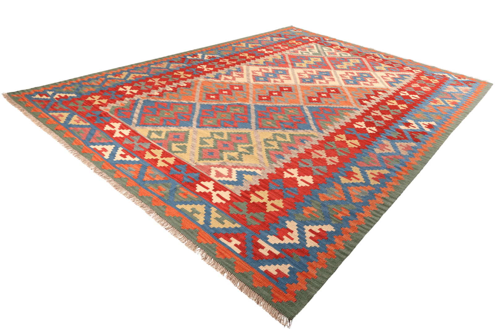 Kelim Gashgai — Handmade, 255x355 cm, Beige, 100% Virgin Wool | View 6