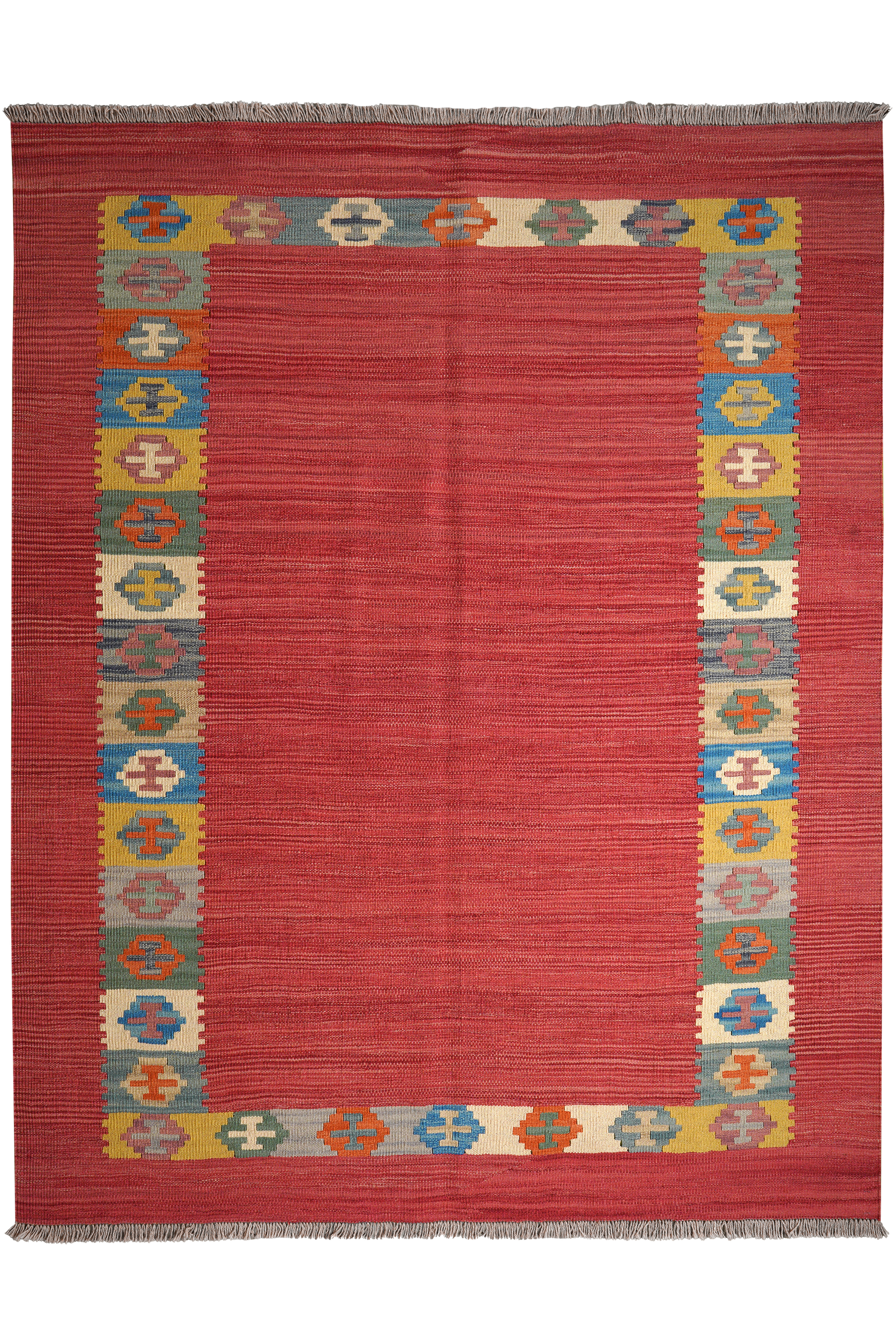 Kelim Gashgai — Handgefertigt, 201x160 cm, Bunt, 100% Virgin Wool | Main view