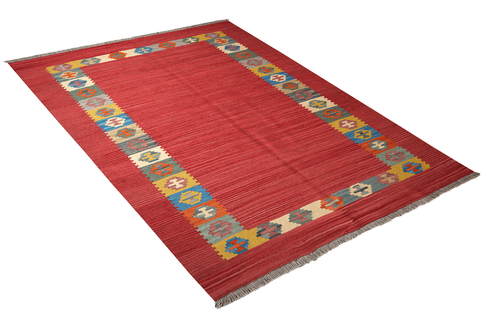 Kelim Gashgai — Handmade, 160x201 cm, Red, 100% Virgin Wool | View 4