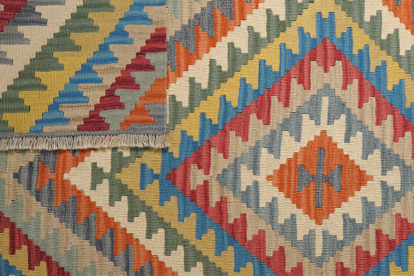 Kelim Gashgai — Handmade, 176x241 cm, Multicolor, 100% Virgin Wool | View 6