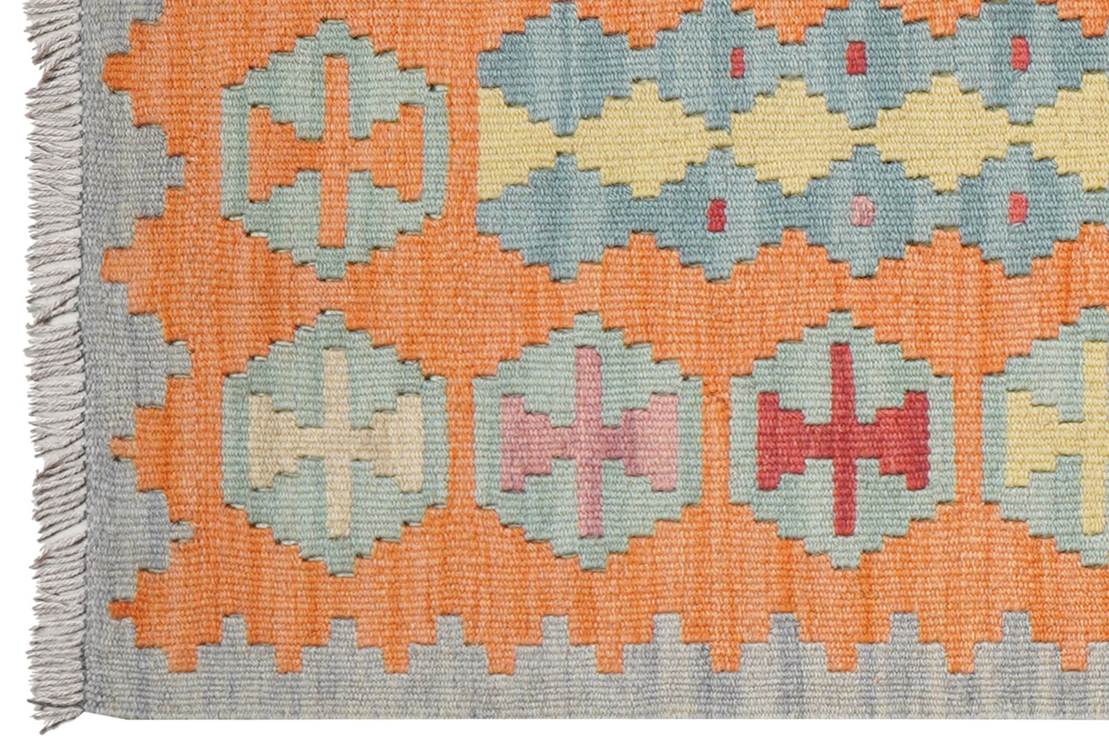 Kelim Gashgai — Handmade, 59x197 cm, Red, 100% Virgin Wool | View 3