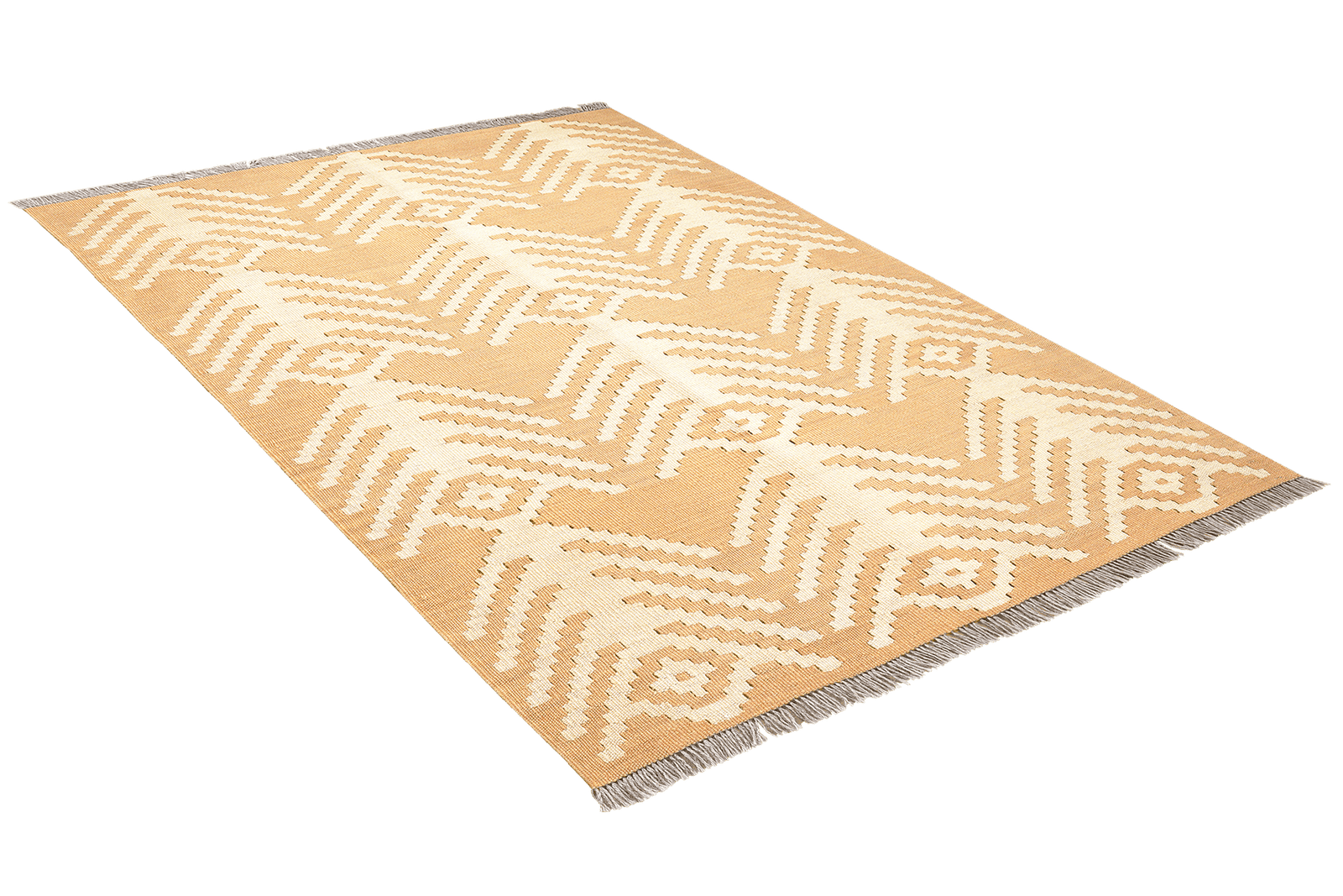 Kelim Gashgai — Handmade, 102x149 cm, Beige, 100% Virgin Wool | View 4