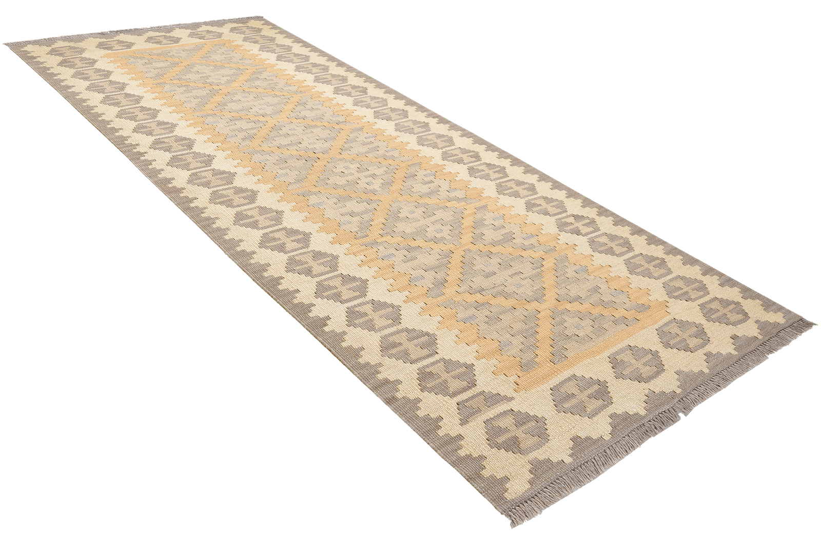 Kelim Gashgai — Handmade, 82x200 cm, Yellow, 100% Virgin Wool | View 4