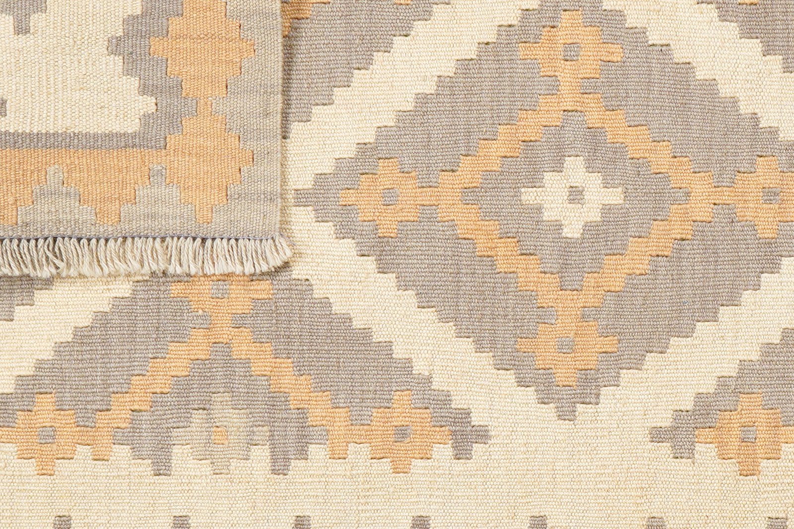 Kelim Gashgai — Handmade, 84x203 cm, Beige, 100% Virgin Wool | View 6