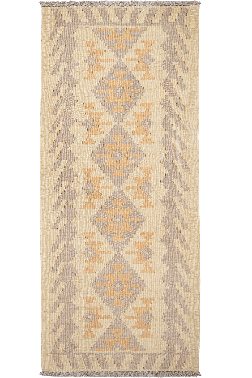Kelim Gashgai — Handmade, 84x201 cm, Beige, 100% Virgin Wool | Main view