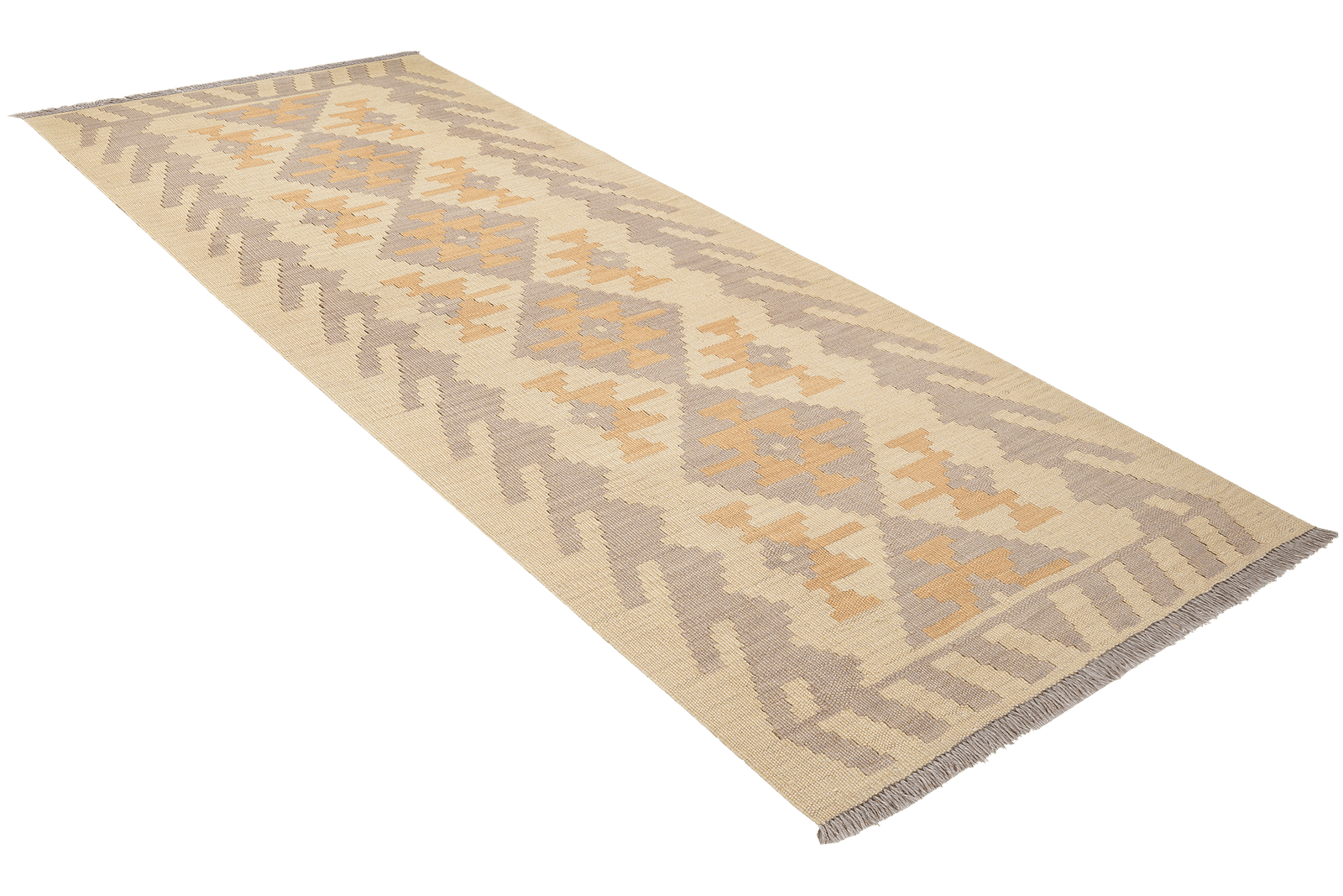 Kelim Gashgai — Handmade, 84x201 cm, Beige, 100% Virgin Wool | View 4