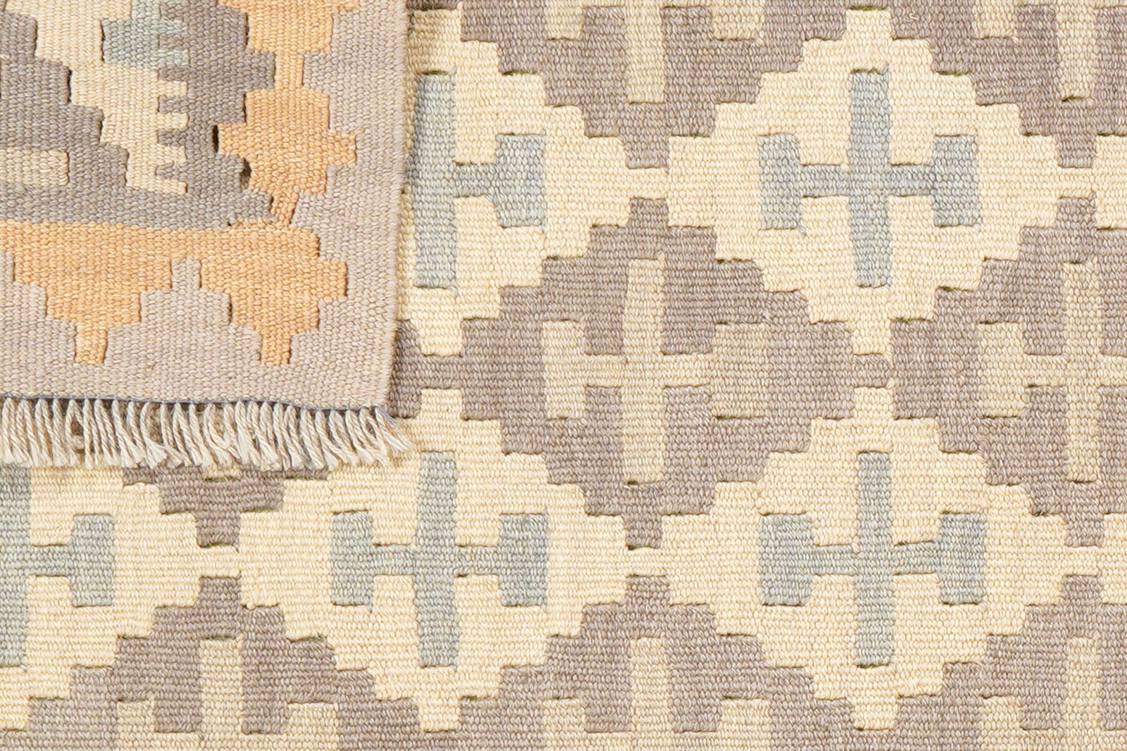Kelim Gashgai — Handmade, 84x188 cm, Beige, 100% Virgin Wool | View 6