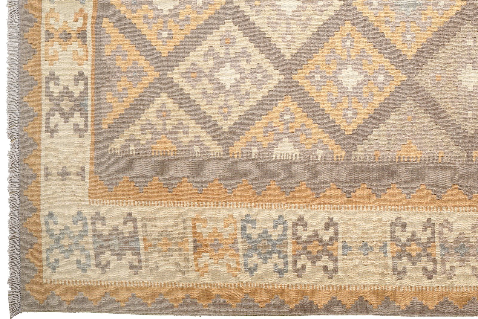 Kelim Gashgai — Handmade, 183x253 cm, Grey, 100% Virgin Wool | View 3