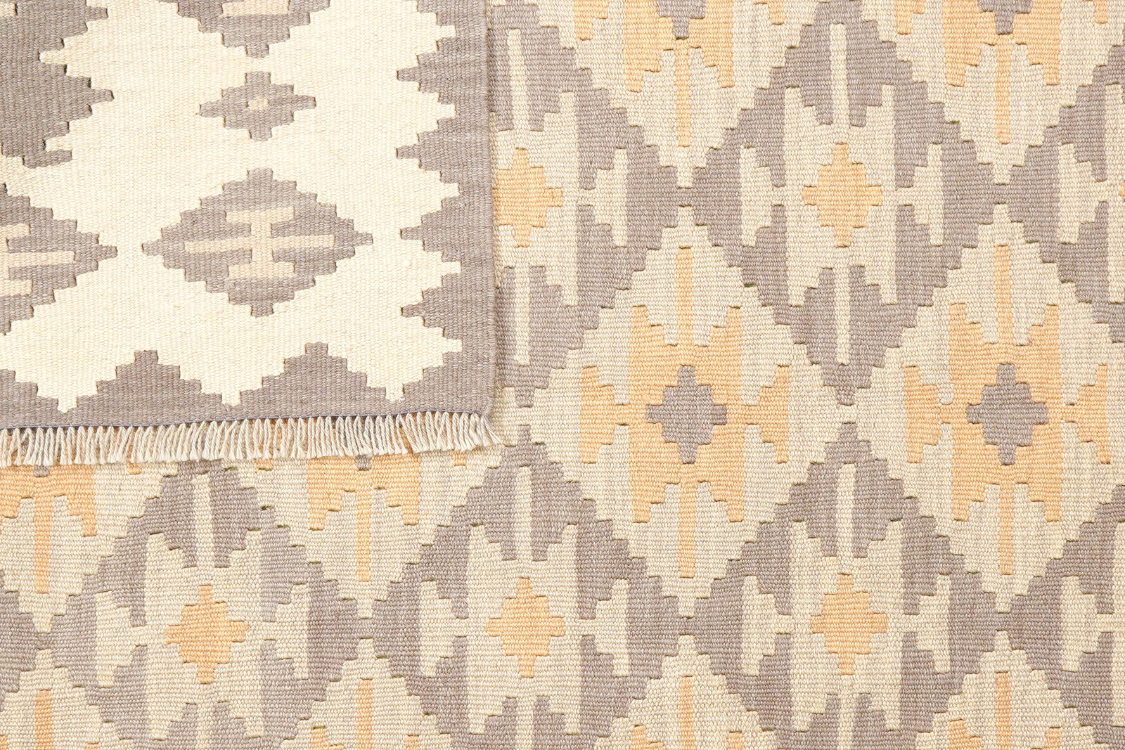 Kelim Gashgai — Handmade, 169x238 cm, Grey, 100% Virgin Wool | View 6