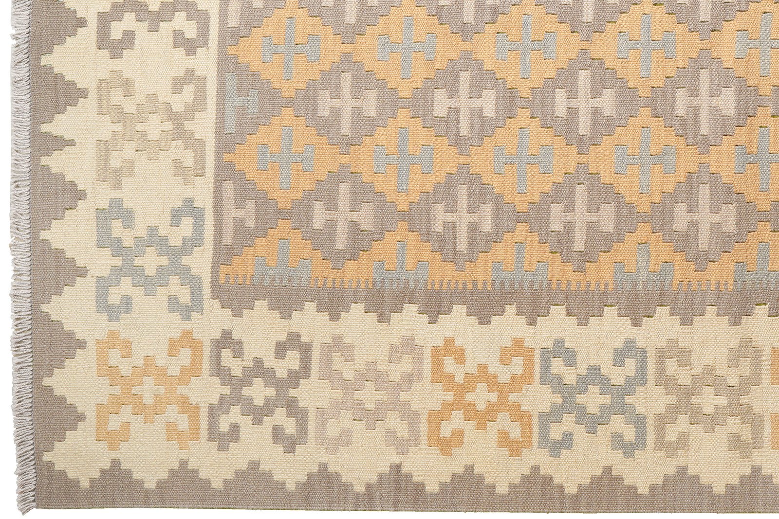 Kelim Gashgai — Handmade, 178x235 cm, Grey, 100% Virgin Wool | View 3