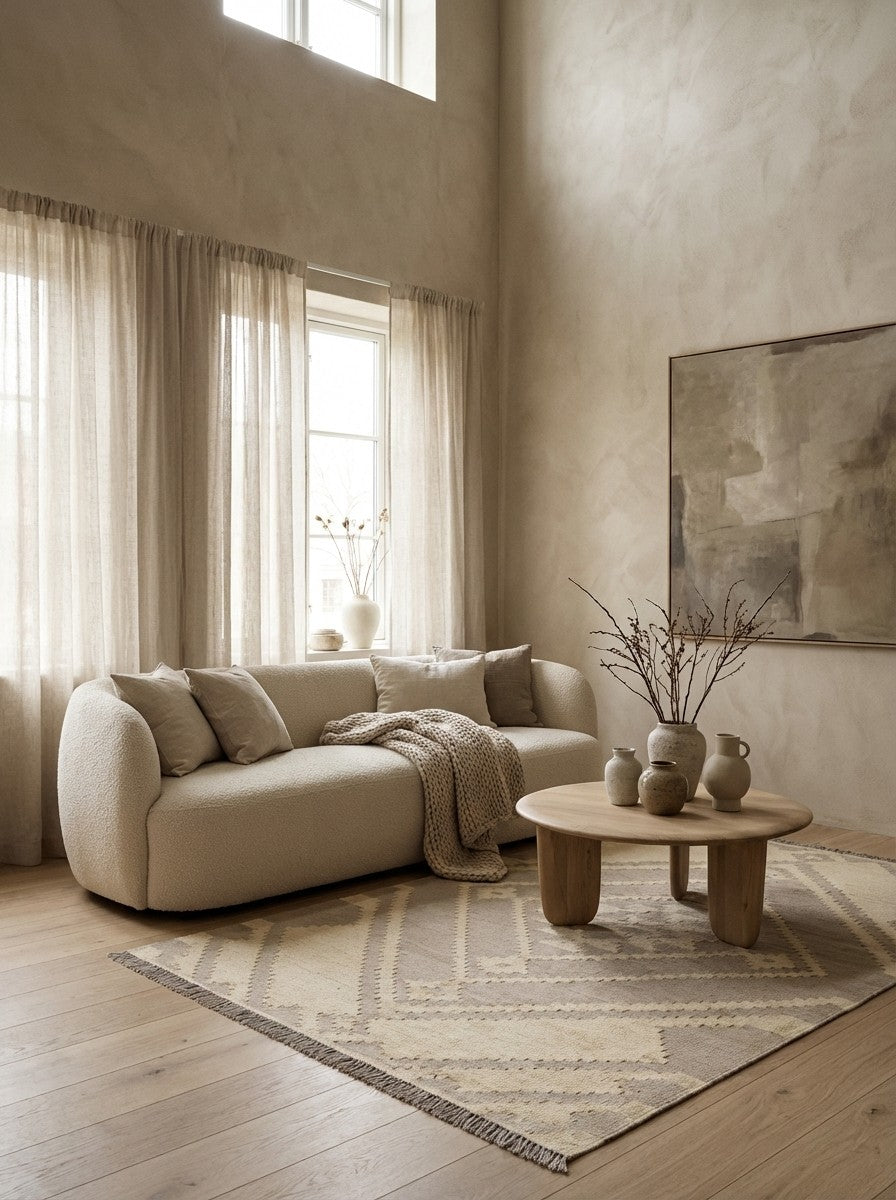 Kelim Gashgai — Handmade, 120x175 cm, Beige, 100% Virgin Wool | Detail view