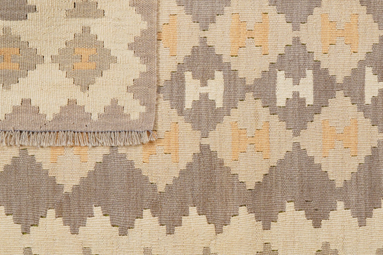 Kelim Gashgai — Handmade, 119x176 cm, Grey, 100% Virgin Wool | View 6