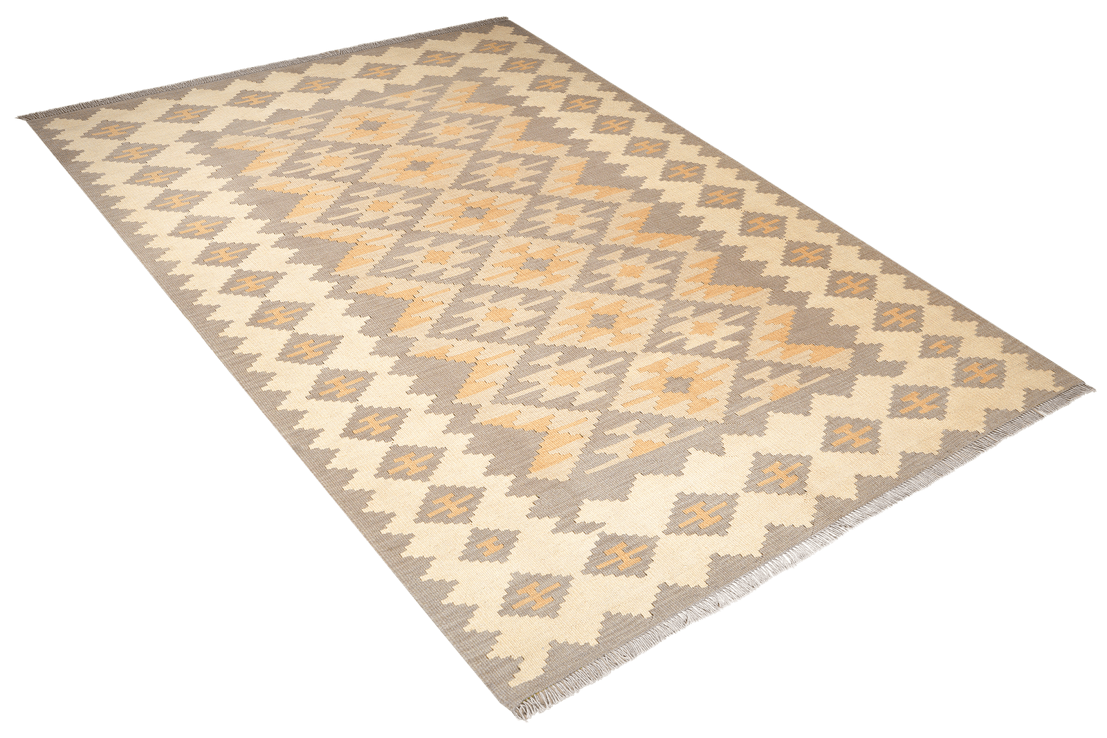 Kelim Gashgai — Handmade, 171x233 cm, Grey, 100% Virgin Wool | View 4