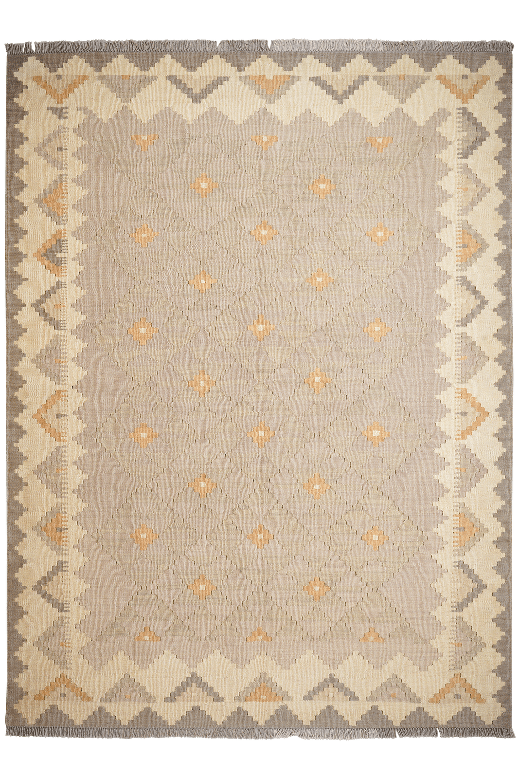 Kelim Gashgai — Handmade, 173x233 cm, Grey, 100% Virgin Wool | Main view