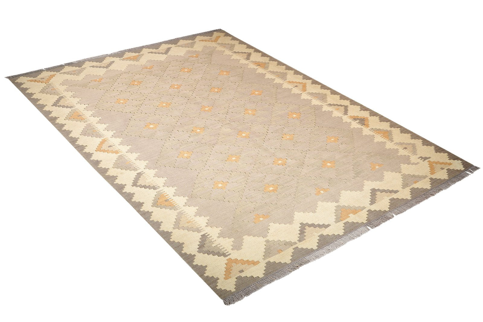 Kelim Gashgai — Handmade, 173x233 cm, Grey, 100% Virgin Wool | View 4