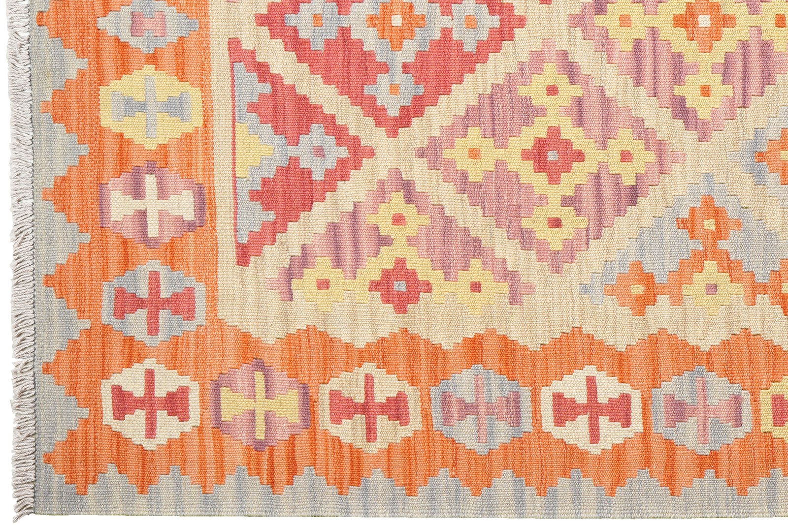 Kelim Gashgai — Handmade, 129x170 cm, Beige, 100% Virgin Wool | View 3