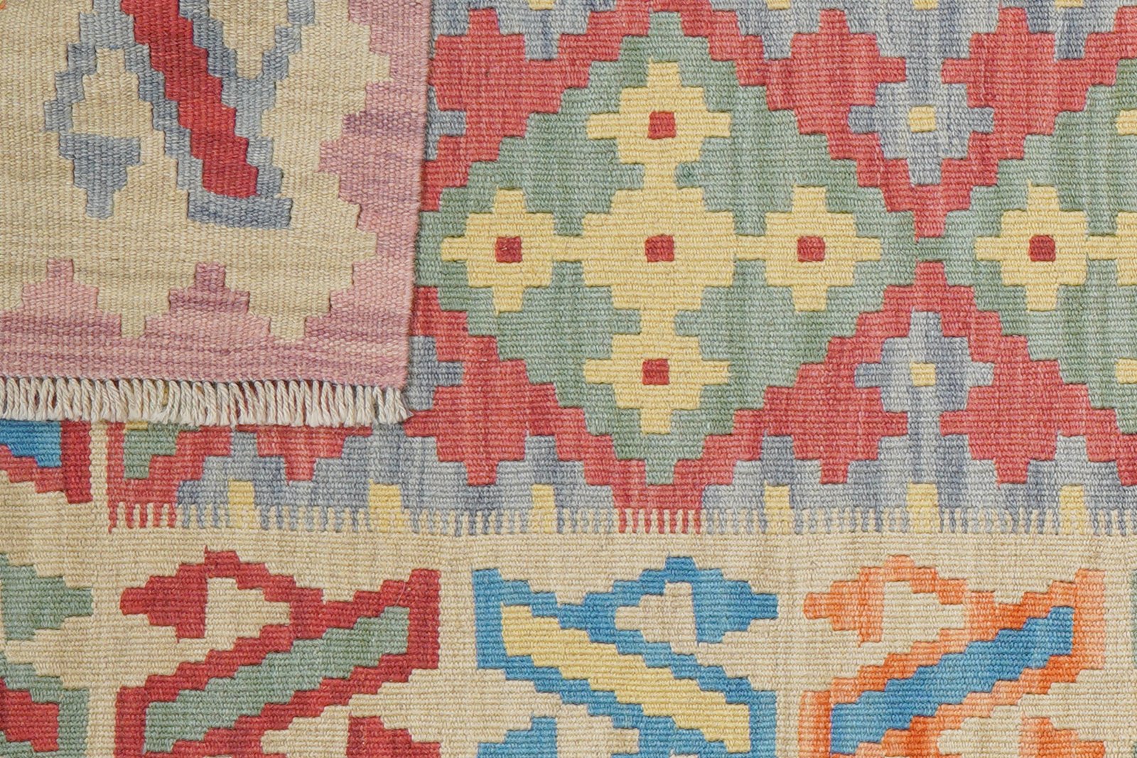 Kelim Gashgai — Handmade, 81x243 cm, Blue, 100% Virgin Wool | View 6