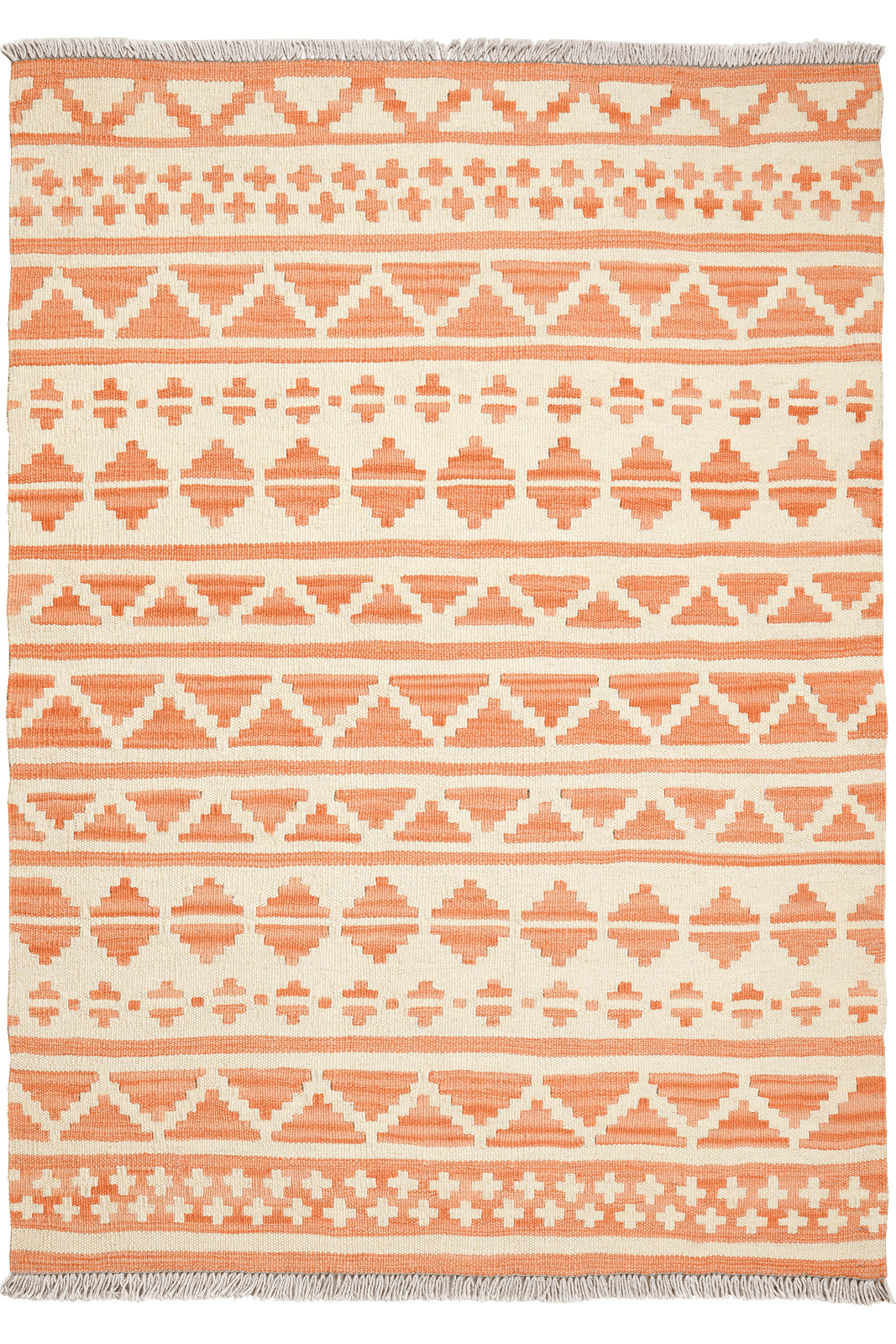 Kelim Gashgai — Handmade, 104x146 cm, Beige, 100% Virgin Wool | Main view