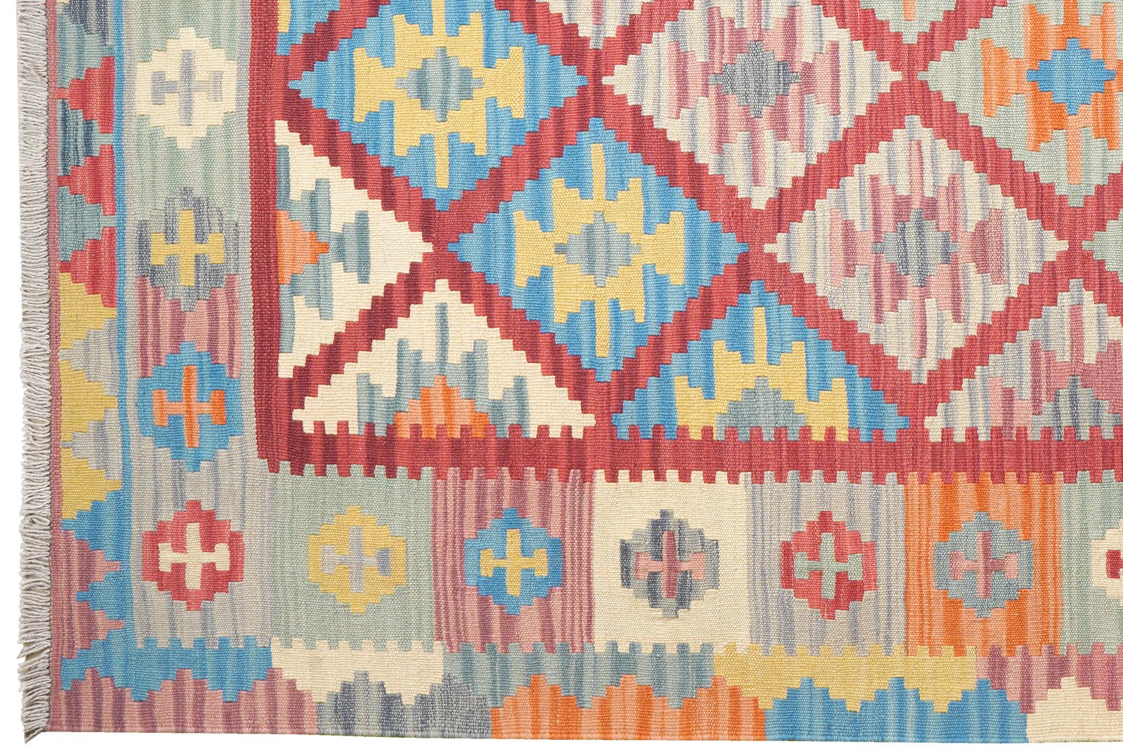 Kelim Gashgai — Handmade, 173x237 cm, Red, 100% Virgin Wool | View 3
