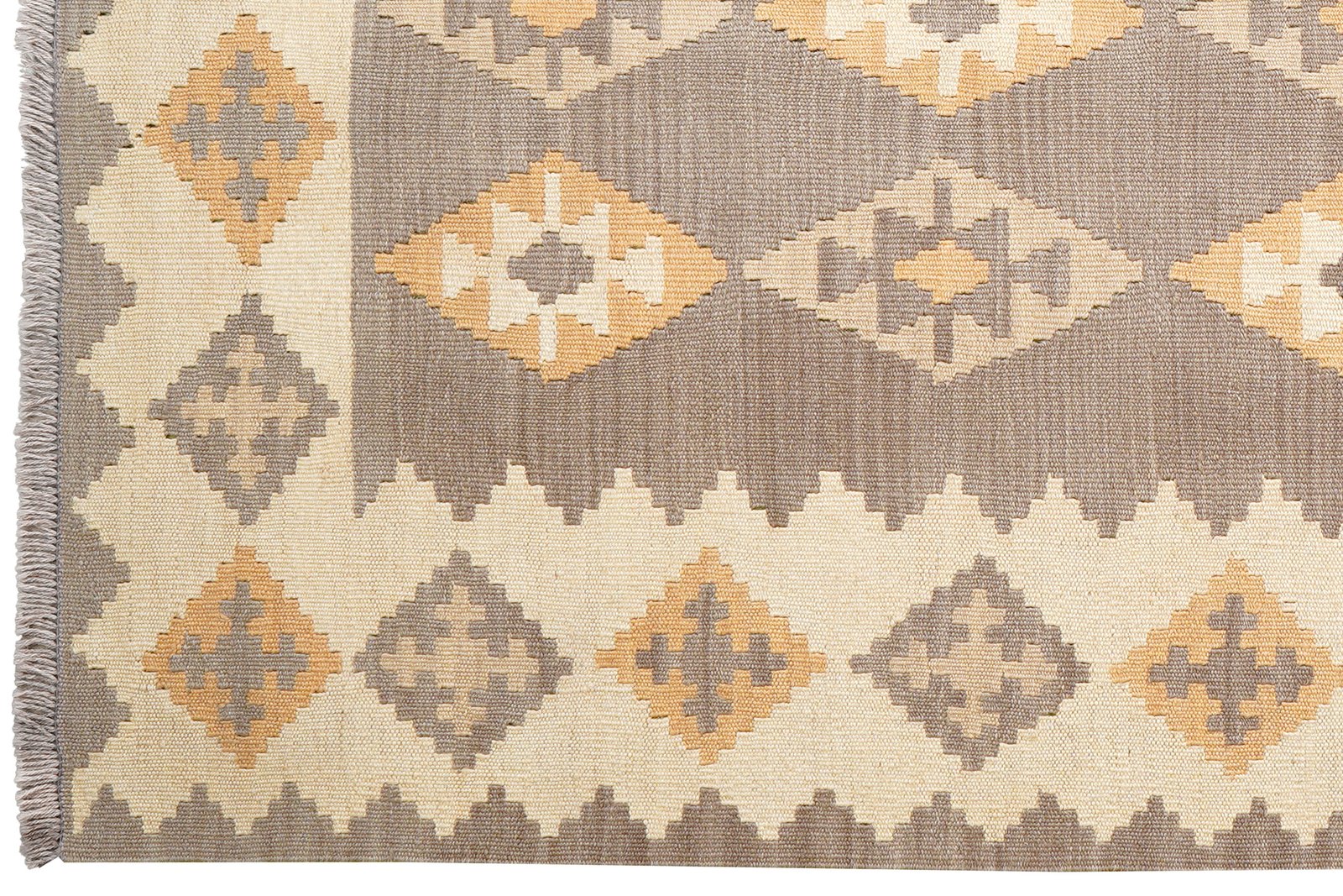 Kelim Gashgai — Handmade, 121x190 cm, Grey, 100% Virgin Wool | View 3