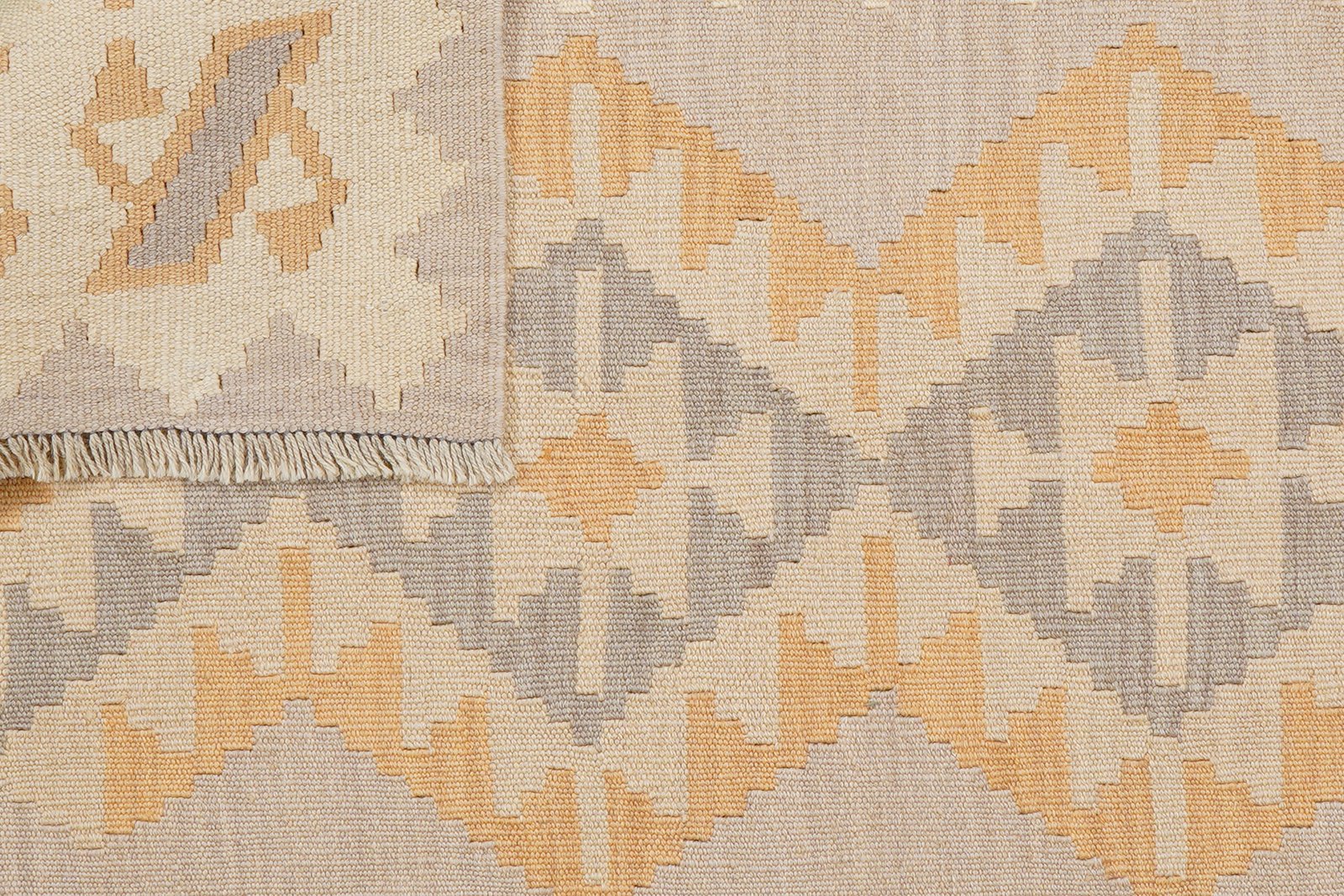 Kelim Gashgai — Handmade, 123x174 cm, Grey, 100% Virgin Wool | View 6
