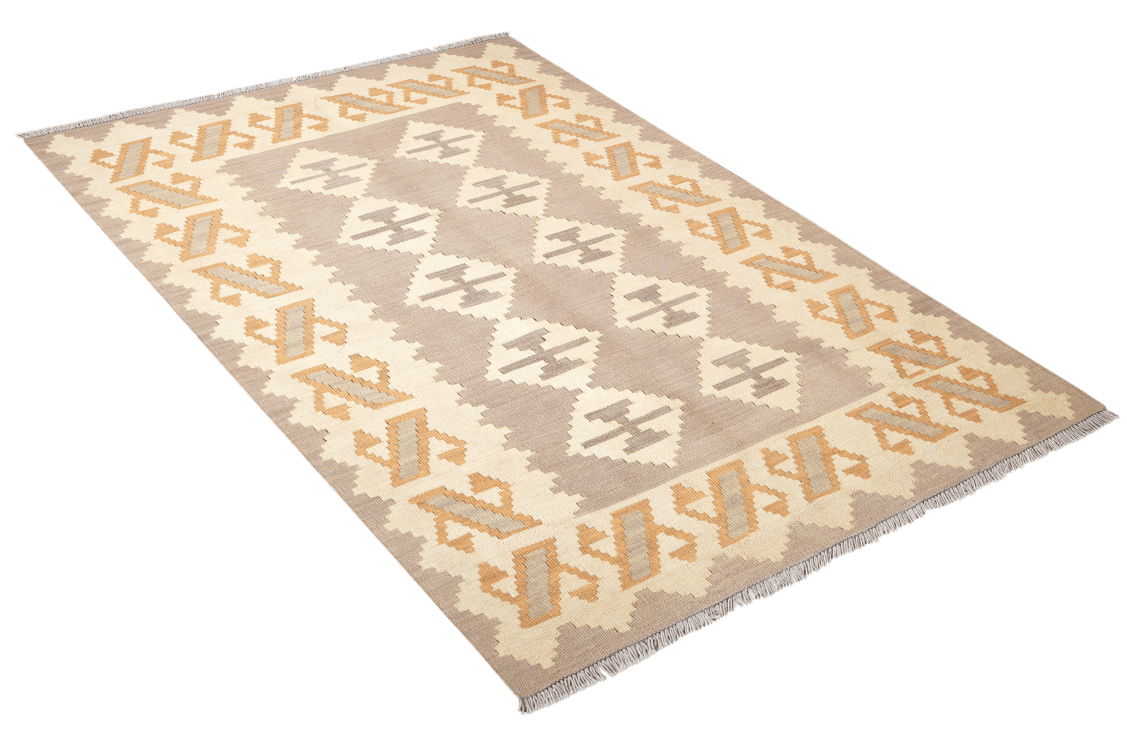 Kelim Gashgai — Handmade, 119x185 cm, Grey, 100% Virgin Wool | View 4