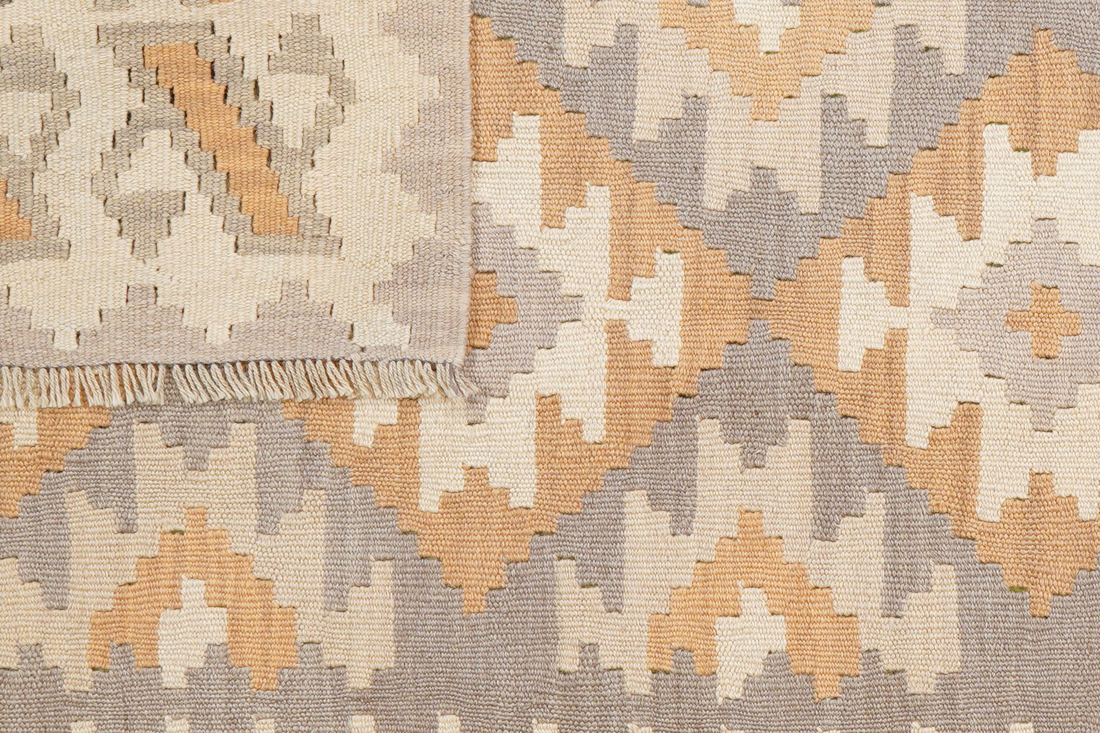 Kelim Gashgai — Handmade, 120x174 cm, Grey, 100% Virgin Wool | View 6
