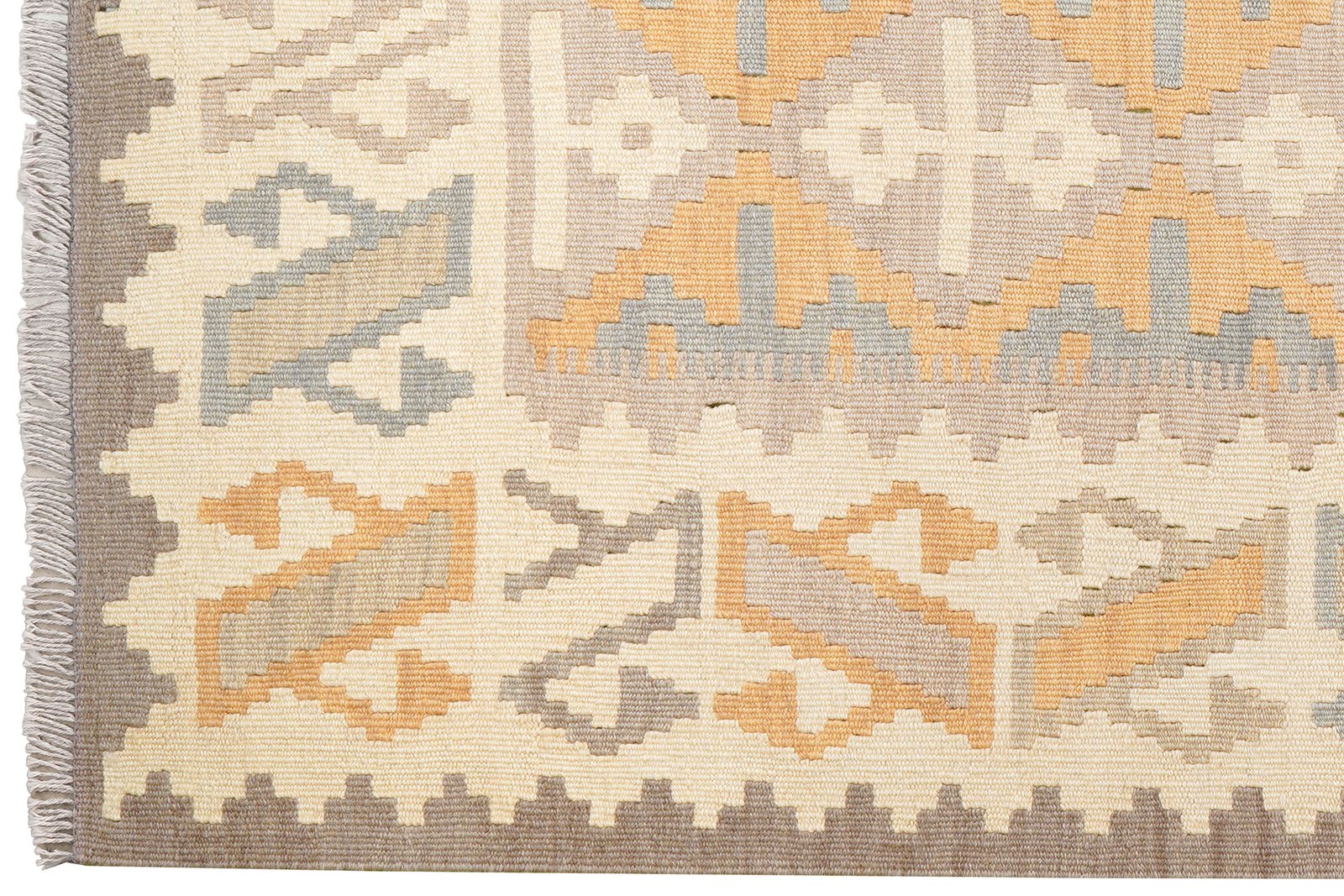 Kelim Gashgai — Handmade, 124x174 cm, Grey, 100% Virgin Wool | View 3