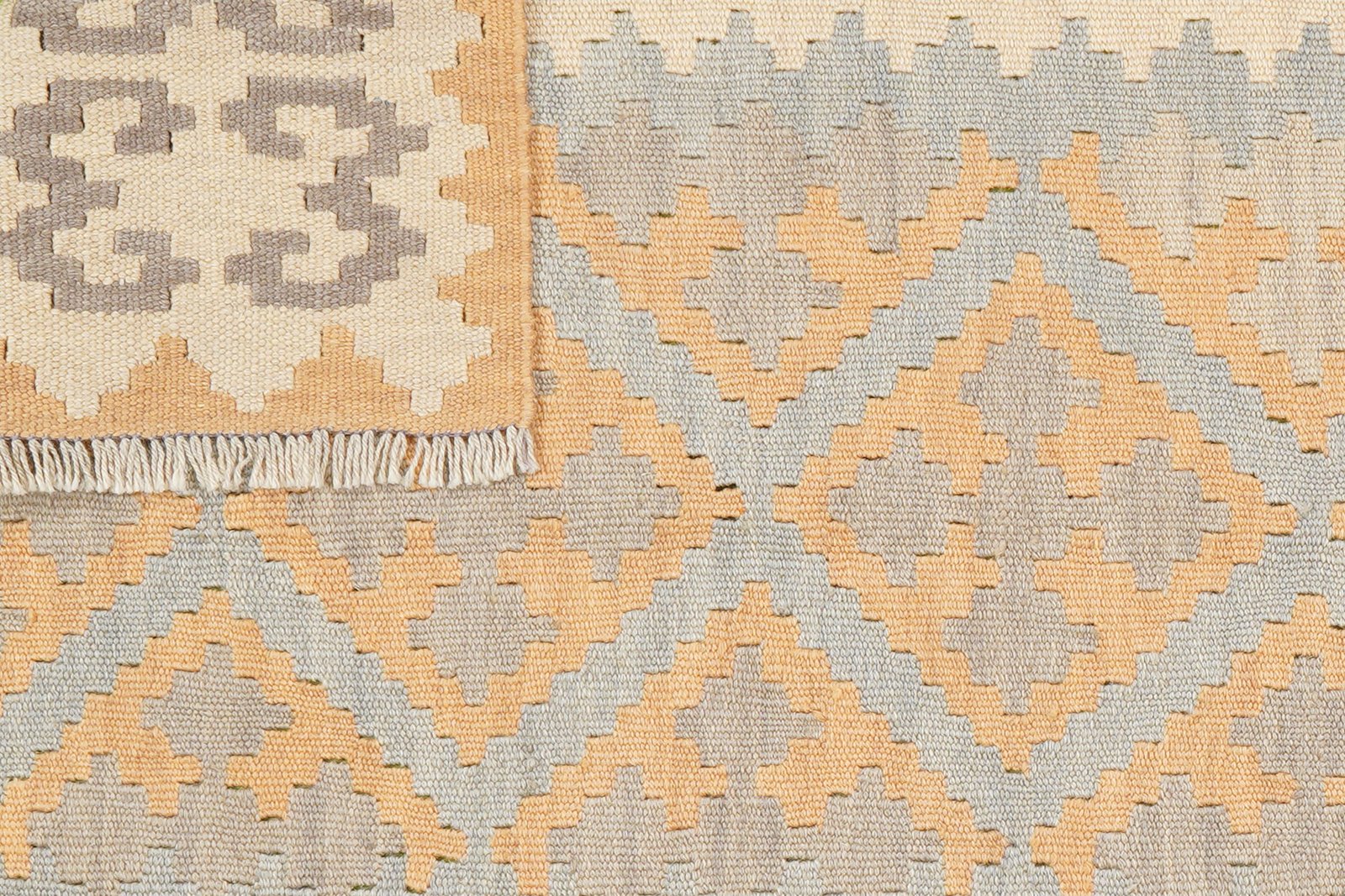 Kelim Gashgai — Handmade, 115x167 cm, Grey, 100% Virgin Wool | View 6
