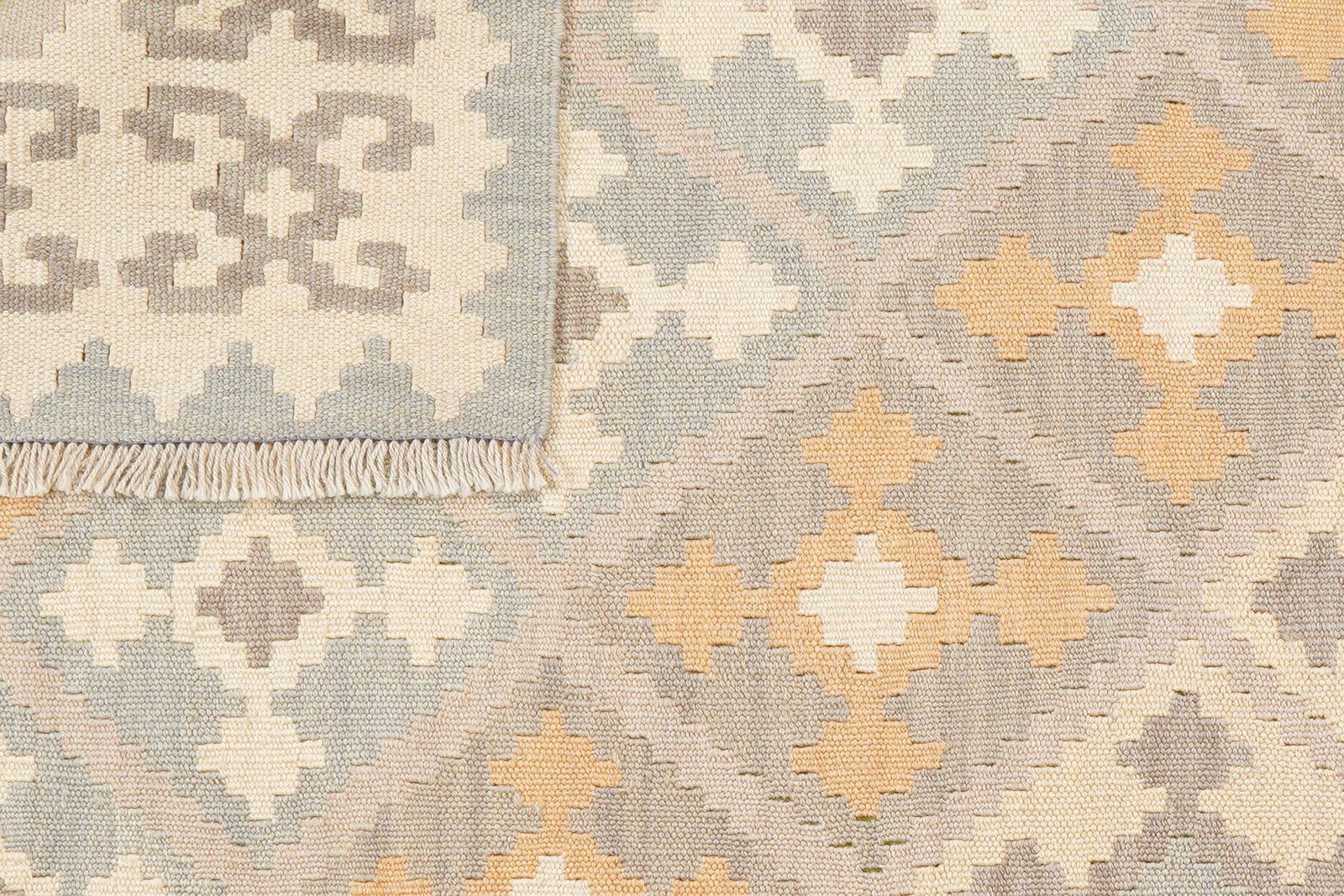 Kelim Gashgai — Handmade, 119x169 cm, Grey, 100% Virgin Wool | View 6