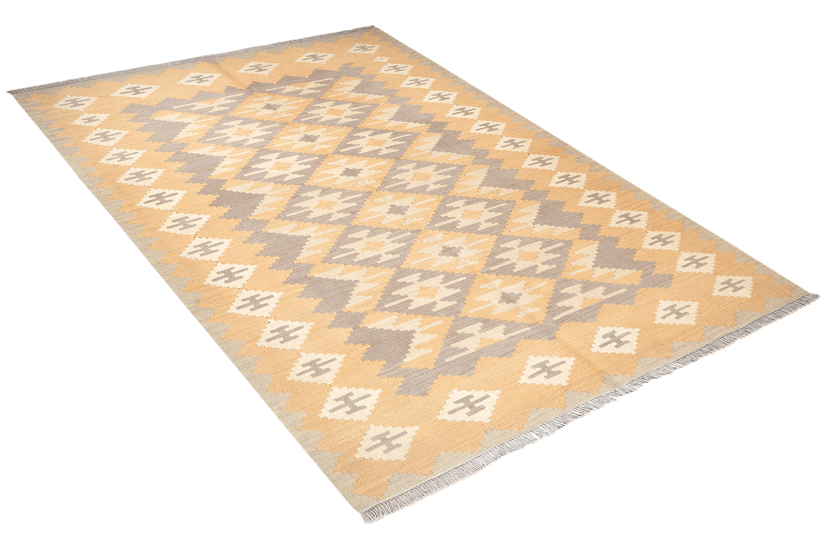 Kelim Gashgai — Handmade, 168x230 cm, Grey, 100% Virgin Wool | View 4